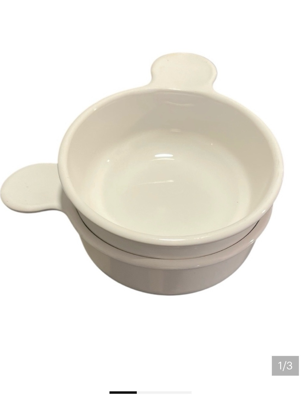 Corning Ware Grab-It 2 White Bowls w/ Handle Oven-to-Table-Microwave-Classics